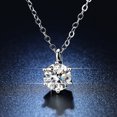 thumbnail image 2 of Women's Round-Cut Solitaire Pendant Necklace, White Copper Silver-Tone Chain, Fashion Commuter Necklace for Women, 2 of 8