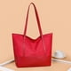 thumbnail image 4 of Bolso de hombro grande para mujeres rojo, bolso de gran capacidad, cuero sintético suave, 4 of 6
