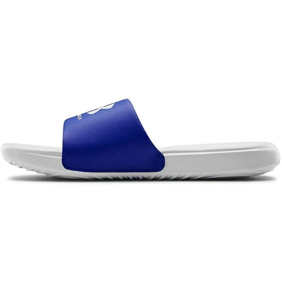 Under Armour Unisex-Child Ansa Fix Slide Sandal Big Kid 8-12 Years 5 Big Kid Halo Gray 105/Royal