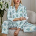 thumbnail image 6 of Pofeuu Sea Turtle Print Womens Pajamas Set Long Sleeve Sleepwear Button Down Nightwear Soft Pj Lounge Sets Button Down Pajamas Women-X-Large, 6 of 7