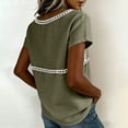thumbnail image 7 of Ashirexll Womens Casual Tops Linen Top Solid Color Short Sleeve Fashion Tops Lace Trimmed Shirt for Spring Summer, 7 of 7