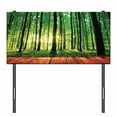 thumbnail image 3 of Forest Headboard, Trees Forest Picture from Indoor Sun Rays as Background Wooden Floor Art Print, Upholstered Decorative Metal Bed Headboard with Memory Foam, Twin Size, Green Brown, by Ambesonne, 3 of 4