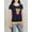 Navy, variant on YEMAK Women's Short Sleeve Crewneck French Fries Print Casual T-Shirt Sweater MK32002-NAVY-L