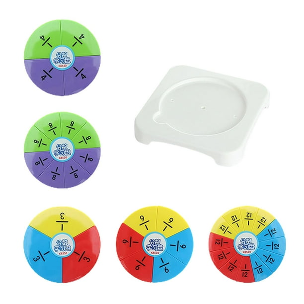 licencia de Fracciones Circures de Plástico para Niños, Juguete Educativo de Aprendizaje, Material Didáctico