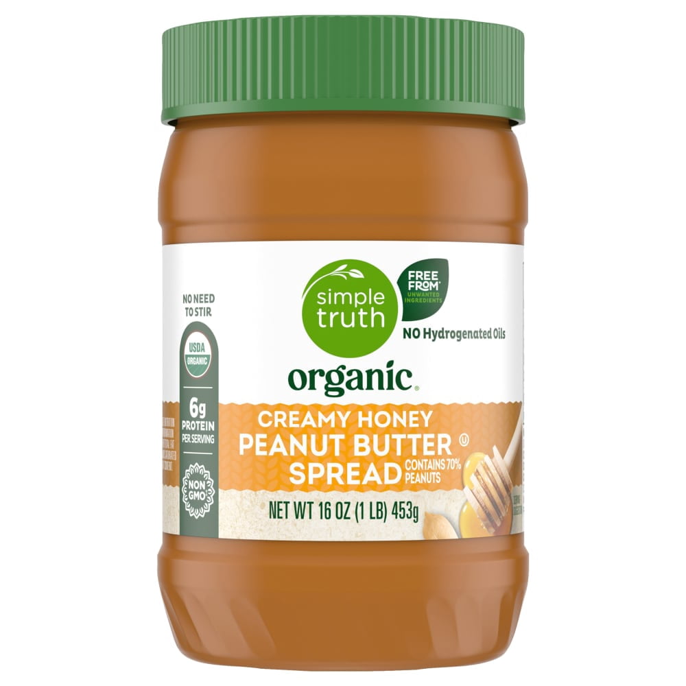 Simple Truth No Stir Creamy Honey Peanut Butter Spread 16 oz - 5 Pack