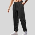thumbnail image 2 of YLSDY Fashion Men's Lightweight Quick Dry Straight Leg Sweatpants Elastic Waist Drawstring Lounge Pant with Zipper Pockets Black XL, 2 of 6