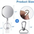 thumbnail image 4 of 8Pcs Retractable Pull Key Ring ID Badge Lanyard Name Tag Card Holder Reel Belt Clip,8 * Retractable Badge Holder,Silver, 4 of 7
