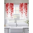 thumbnail image 5 of Red Gradient Sheer Curtains 45 Inch Length 2 Panels Set Window Treatments, Abstract Polka Dots Vintage Modern Art Rod Pocket Semi Curtains for Living Room/Bedroom/Kitchen Décor, 104"W x 45"L, 5 of 7