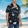 thumbnail image 5 of Balery Space Print Men's Hawaiian Shirts Short Sleeve Beach Shirt Relaxed Fit Vacation Button Down Shirts-Small, 5 of 9