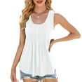 thumbnail image 3 of Uaswgudfs Women's 2025 Summer Pleated Round Neck Tank Top - Sleeveless Flowy Shirts, Breathable Loose Fit Casual & Beachwear, 3 of 6