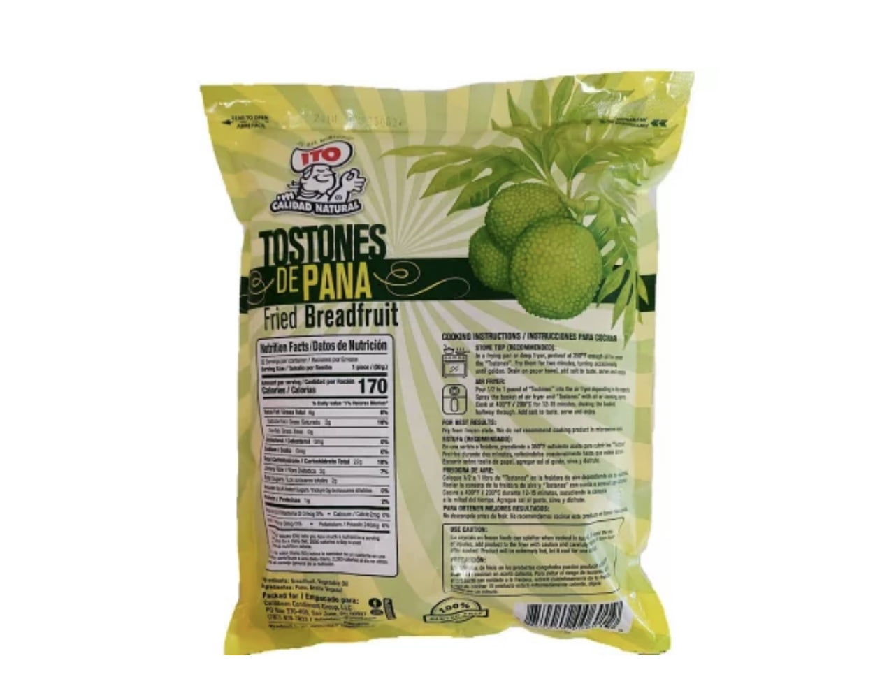 Ito Foods Tostones De Pana Artesanales Fried Breadfuit 20oz Single Bag Packaged Frozen