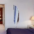 thumbnail image 2 of Plume Feather Style Acrylic Mirror Wall Stickers DIY Modern Design Room Decor - Size S (Silver to Left Direction), 2 of 2