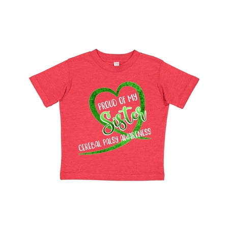 

Inktastic Proud of My Sister Cerebral Palsy Awareness Heart Ribbon Gift Toddler Boy or Toddler Girl T-Shirt