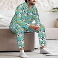 thumbnail image 7 of Naloa Panda Bathing Men’s Pajamas Set - Long Sleeve Button Down Sleep Shirt and Pajama Bottoms Sleepwear Set-Medium, 7 of 7