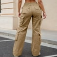 thumbnail image 4 of Kcolen Womens Cargo Pants Plus Size Pocket Casual Baggy Stretchy Trousers with Pockets Regular Fit Women's Trendy Wide Leg Trousers with Pockets, 4 of 9