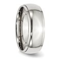 thumbnail image 4 of Stainless Steel 8mm Ridged Edge Wedding Band Ring Man Classic Domed W/edge  For Dad Mens  For Him, 4 of 11