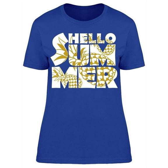 Hello Summer, Texture Font T-Shirt Women -Image by Shutterstock, Female x-Large