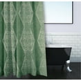 thumbnail image 3 of Simply Daisy 70" W x 73" H Pyramid Stripe Geometric Print Polyester Shower Curtain, Green, 3 of 3