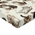 thumbnail image 2 of Ambesonne Cat Fitted Sheet, Little Kittens Playful Poses, Full Size, Off White Taupe and Grey, 2 of 3