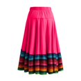 thumbnail image 4 of Skirts for Women Colorful Elastic Waist Flowy Skirt Bohemian Comfortable Summer Casual Wear Womens Midi Skirt Hot Pink XXXXL, 4 of 4