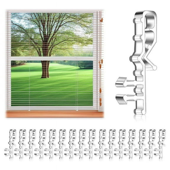 16pcs Hidden Channel Valance Clips,2-1/8inch Clips for Blinds,Plastic Blinds Replacement