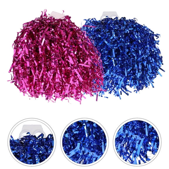 HEMOTON 4Pcs Cheerleader Pompoms in Rosy Blue Assorted Color for Hand Flower 11.8x7.9x3.9in