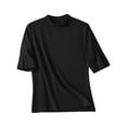 thumbnail image 4 of OSOLU Solid Color Women Turtleneck Slim Fit Half Elbow Short 3/4 Sleeve T-Shirt Tight Tops Tee Fashionable Dailywear, 4 of 4