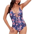thumbnail image 2 of Swimwear for Women One Piece Lace-up Sexy Print Swimsuit Backless Fashion Bathing Suit, 2 of 8
