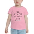 thumbnail image 2 of Kings Are Born In June Funny Toddler T-Shirts for Boys Girls (Pink, Youth M), 2 of 5