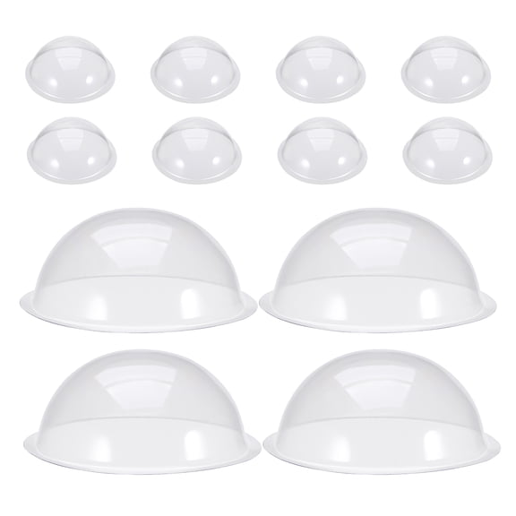 UPOUART 12Pcs Clear Plastic Dome Lids for Crafting Small Fillable Ornament Hemispheres