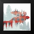 thumbnail image 2 of Carlson, Tina 20x20 Black Modern Framed Museum Art Print Titled - Moose Plaid Forest, 2 of 5