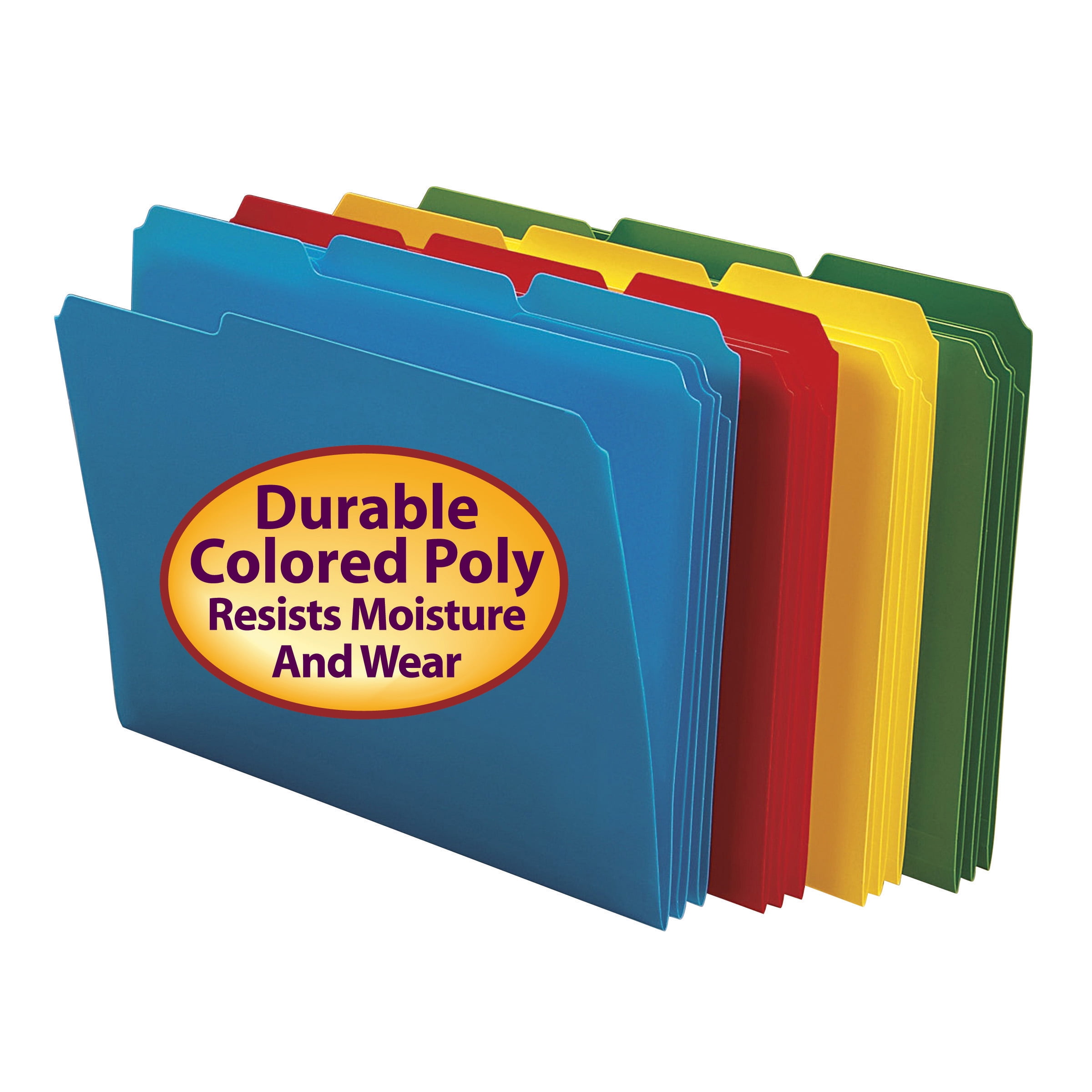 Smead Poly Colored Folders 1/3Cut Tabs Asst 24/BX Letter (10500