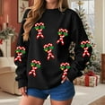 thumbnail image 7 of Jkety Cute Christmas Sweater Women Christmas Print Hoodie Long Sleeve Pullover Casual Sweatshirt Winter Holiday Santa Tree Candy Cane Top Black,L, 7 of 7