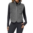 thumbnail image 1 of Chaleco de Mujer Sin Mangas, Chaqueta de Invierno de Forro Suave, Cuello Alto, de Cremallera y Bolsillo Gris L, 1 of 10