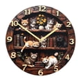 thumbnail image 3 of Reloj de pared colgante con diseño de gato, reloj decorativo de arte, ligero, funciona con pilas. SX3 30 cm, 3 of 9