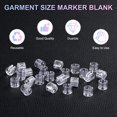 thumbnail image 2 of Uxcell 300-Pack Marcadores de Perchas para Ropa, Clips de Tamaño Codificados por Color de Plástico Tamaño S que se Ajustan a Varillas de 3mm-5mm [Transparente], 2 of 6