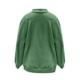 thumbnail image 5 of ManxiVoo Women's Half Zip Pullover Sweatshirt Oversized Soft Fuzzy Sweater with Pockets Cozy Winter Wear XL Size Green, 5 of 5