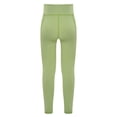 thumbnail image 2 of Xnihocha Kids Girls High Waist Full Length Active Leggings Stretchy Athletic Yoga Running Pants Green 120, 2 of 8