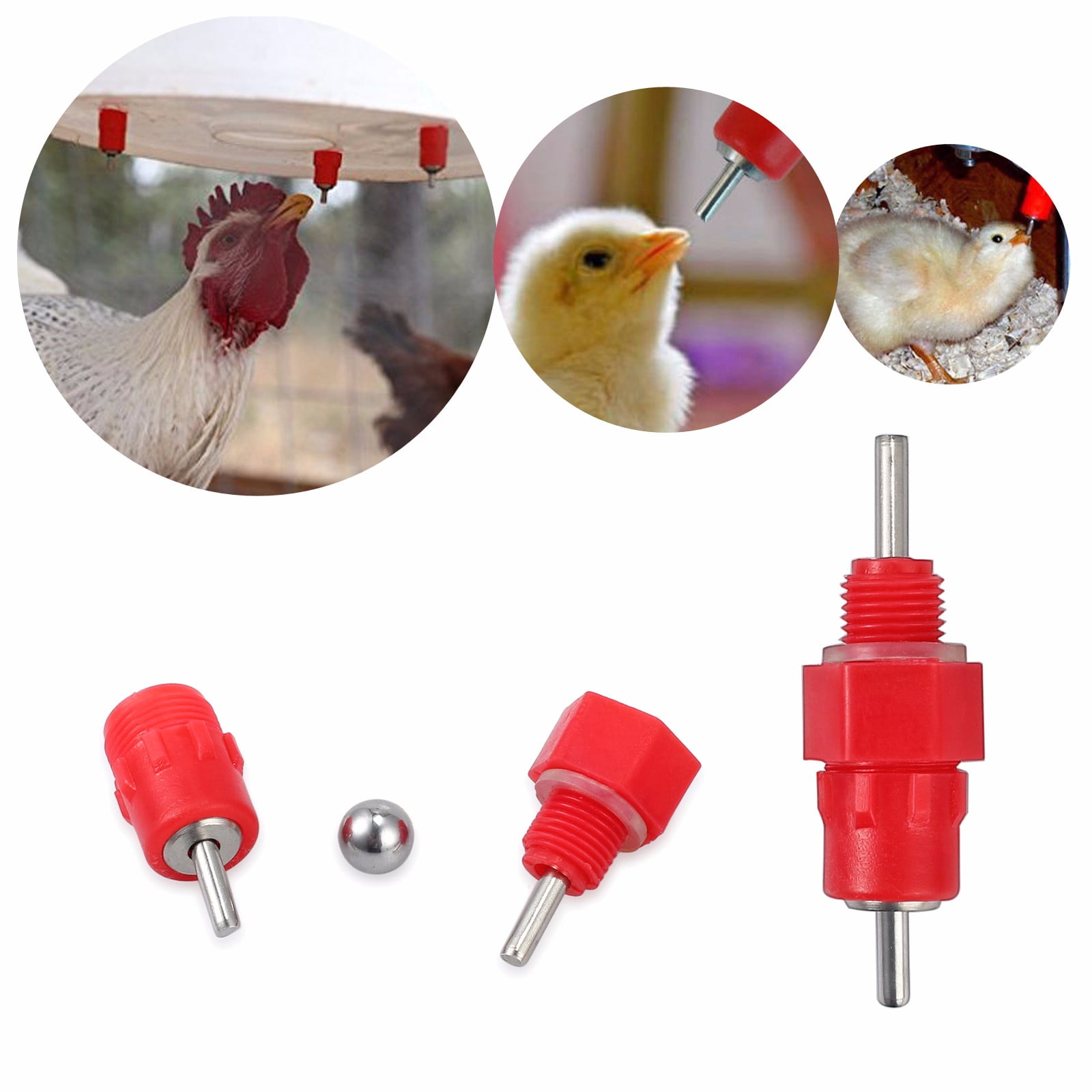 100pcs Auto Water Nipple Valves Drinker Waterer Feeder Poultry