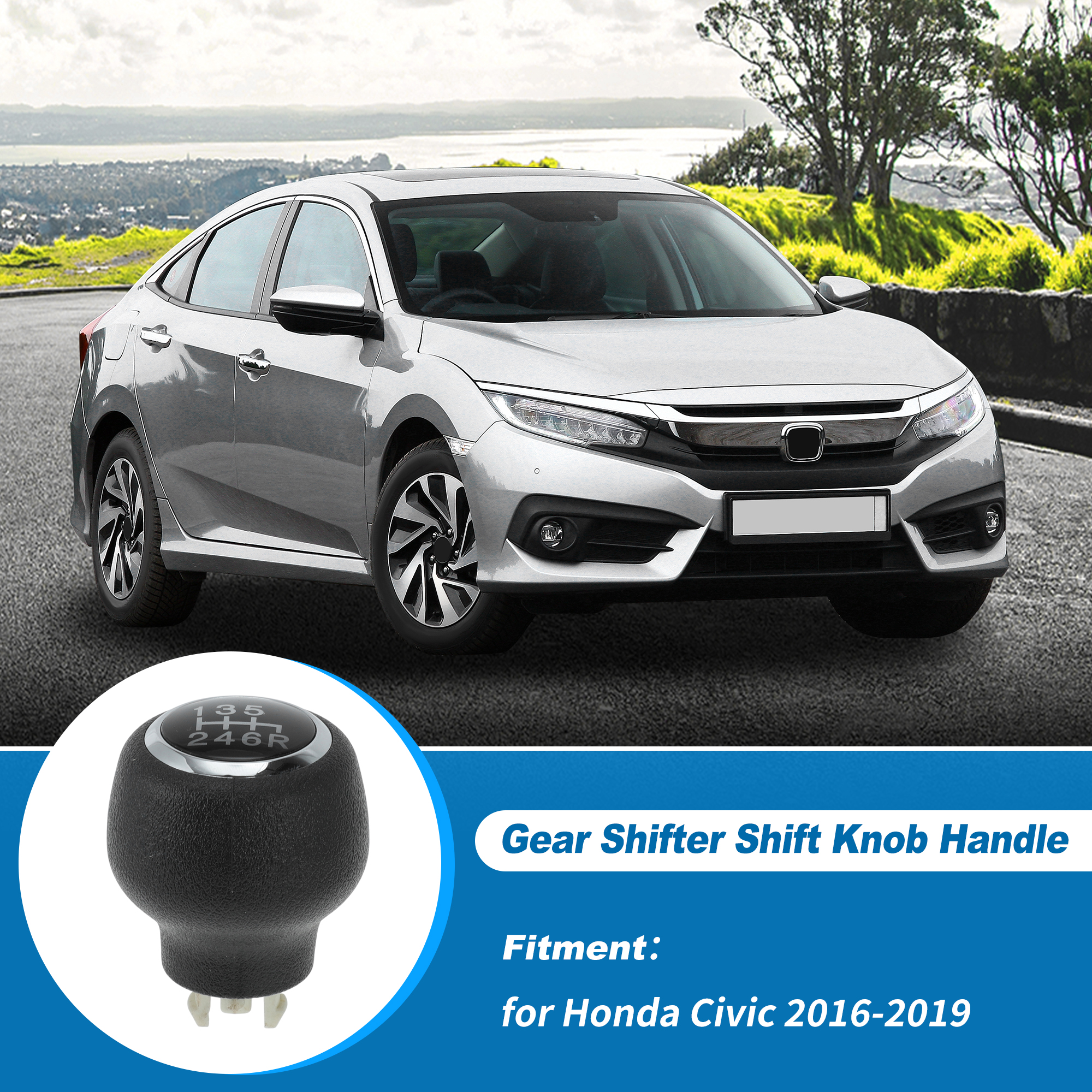 Unique Bargains Manual Transmission Gear Shifter Knob Handle for Honda Civic 2016-2019 No.54102TBAL02/54102TBAL02ZB 6 Speed Shift Gear Lever Knob Gearstick Gaiter Boot Cover