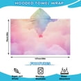 thumbnail image 2 of Pastel Rainbow Clouds Hooded Bath Towel，50"x30" for Ages 3 To 12 Kids, Quick Dry Lightweight Soft Microfiber Hood Beach Towel Cover Up for Kids, 2 of 7