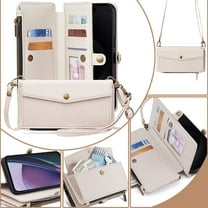 Wallet Phone Case for Motorola Motorola G Stylus 5G 2024, Crossbody Shoulder Strap Cards Holder Zipper Pocket RFID Blocking Drop Protection Shockproof Case Cover for Motorola G Stylus 5G 2024,White