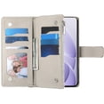 thumbnail image 2 of Funda cartera GANGXUN para Xiaomi Poco F7 Ultra , cuero PU con tarjetero, cremallera, correa de mano, soporte y protección 921°, 2 of 6