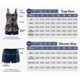 thumbnail image 7 of Plus Size Two Piece Tankini Swimsuit Ruched Navy Blue Top Tropical Leaf Print Shorts Tummy Control Navy, 7 of 7