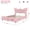 Light Pink, variant on Anykoon Full Size PU Leather Platform Bed Frame, Butterfly Shaped Headboard & Footboard with Gold Metal Decoration, Sturdy Solid Wood Bed, No Box Spring Needed, Black