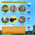 thumbnail image 6 of GZCQZ 12 Disc Fishbone Stainless Steel Reflective Bird Deterrent Wind Spinner Set with Swivel Hooks, 6 of 8