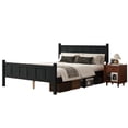 thumbnail image 4 of MODERNLUXE Queen Size Platform Bed with Headboard & Footboard,Solid Wood Bed Frame with Under Bed Storage for Adults Guests, Easy Assembly,Black, 4 of 7