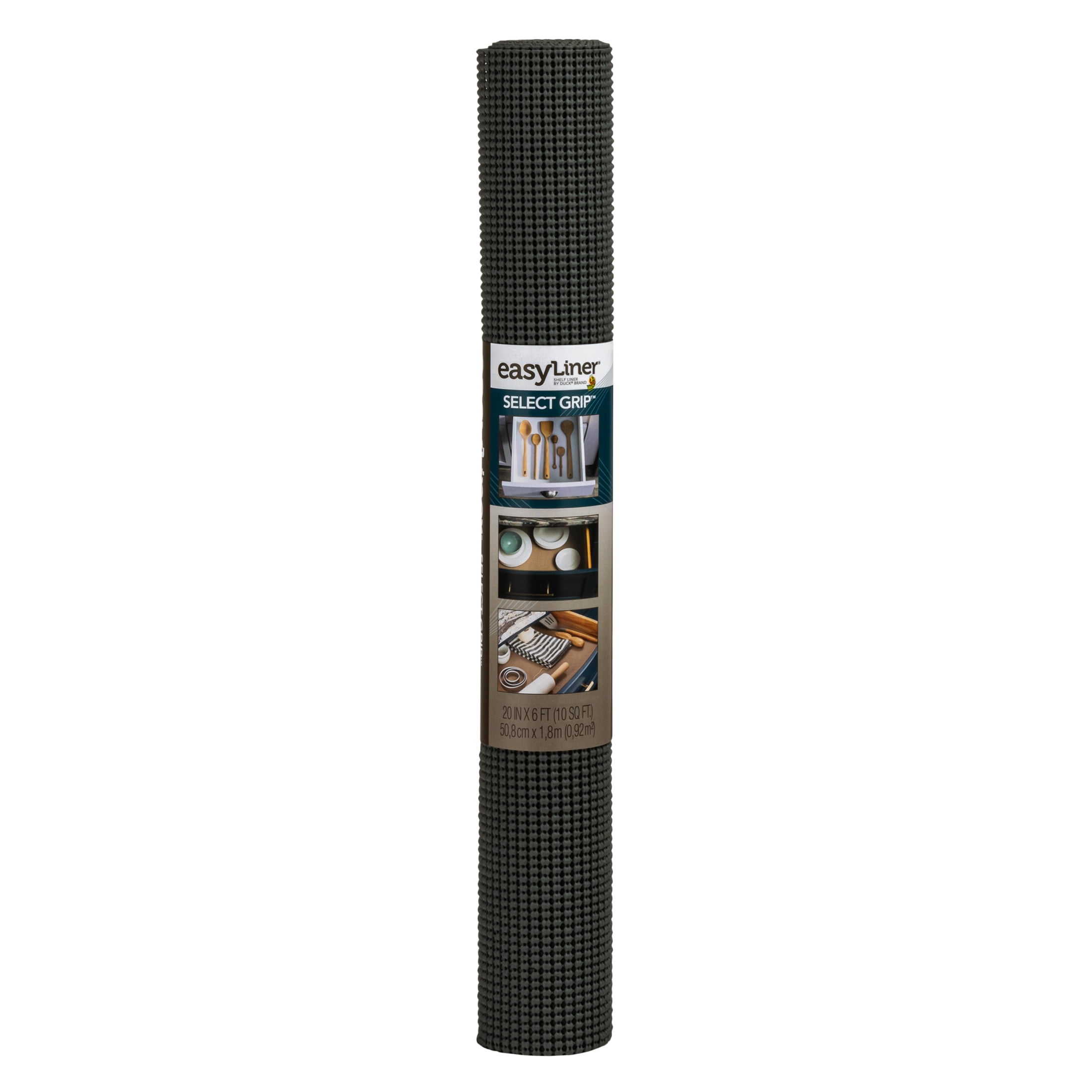 (6 pack) EasyLiner Select Grip Shelf Liner, Dark Gray, 20 in. x 6 ft. Roll