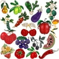 thumbnail image 3 of Xiao Hua 2 broches para mujer, con forma de ramillete de esmalte de frutas y flores, broche de cereza, arándano, fresa y aceite - C04, 3 of 5