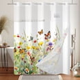 thumbnail image 5 of Mizhona Colorful Wildflower Hookless Shower Curtain with Snap in Liner，No Hooks Fabric Bath Curtain,71"× 71", 5 of 6